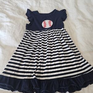 Knit baseball applique dress size 6-7t